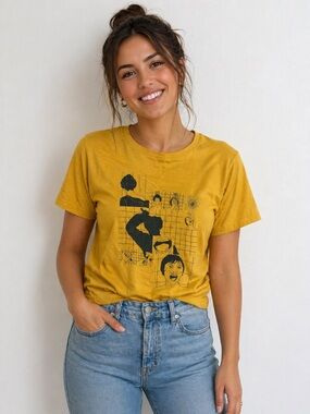 Mustard Yellow Graphic Short Sleeve Tee